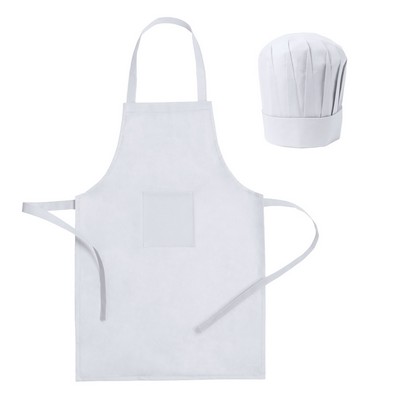 Cook set, kitchen apron with cook cap, children size